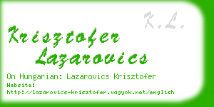 krisztofer lazarovics business card